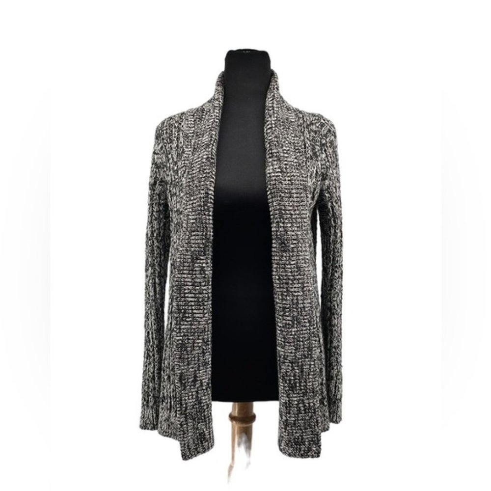 Anthropologie Open Front Cardigan Sweater Marled Chunky Knit Career Casual